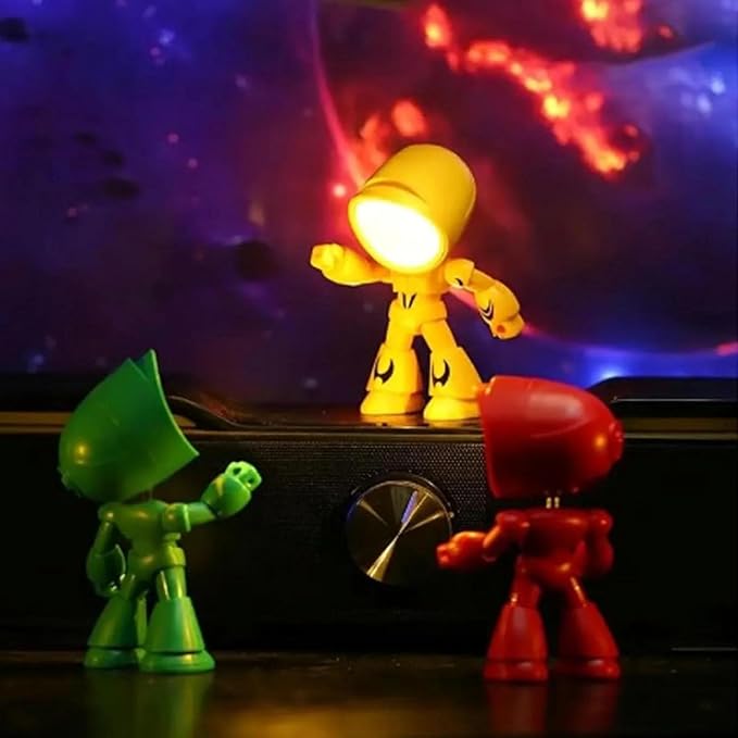 LED Mini Night Light,Adjustable Cute Cartoon Robot Companion Table Light,Bedside Reading Book Lamp for Bedroom,Office,Thanksgiving Gifts