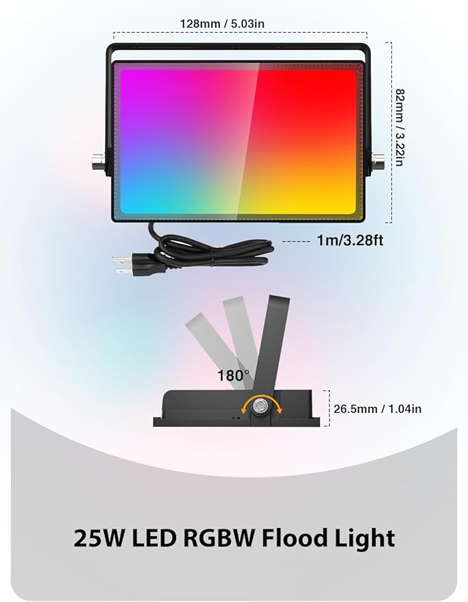 Onforu RGB LED Flood Light Outdoor, 25W Color Changing Stage Lights with Remote, 2700K Warm White Uplights for Events 3 Pack, IP66 Uplighting Indoor for Halloween, Party, Wall Wash, Landscape