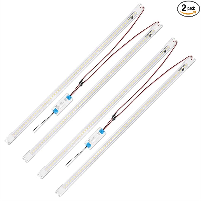4FT Magnetic LED Retrofit Kit, Recessed T8T10 Fluorescent Light Tube, Panel Light, Troffer Quick Kit, No Professional Tools Required, 36W, 3500K Warm Light (2 Pack)