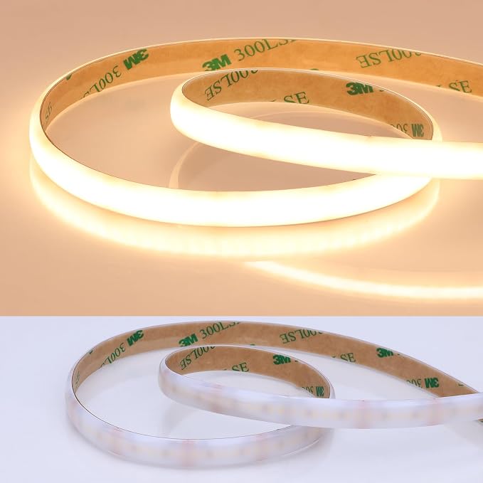 JOYLIT PRO+ 24V LED Strip Diffused 16.4FT 3000K 510LM/FT Bright Waterproof | CE UL, CRI 92+, 280LEDs/m Warm White, 10MM, Dotless, Dimmable, Self-Adhesive, for Kitchen Cabinet,Cove(Lights Only)