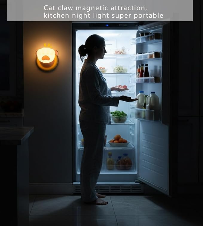 Night Light for Kids, Magnetic Wall Light, Bedside Touch Lamp, Funny Dimmable Silicone Nightlight, Funny Gifts for Women Men Family Friends Neighbors, Kitchen Office Room Decor(Cat Claw)