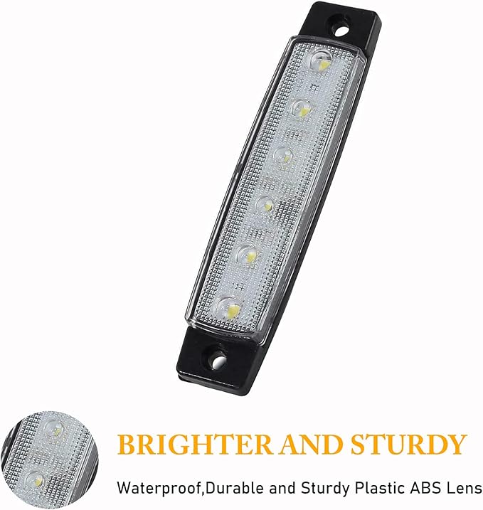 PSEQT LED Boat Interior Lights Marine Courtesy Light Strip Deck Transom Cockpit Navigation Lighting Waterproof for Fishing Pontoon Kayak Yacht Sailboat (White 10Pcs)