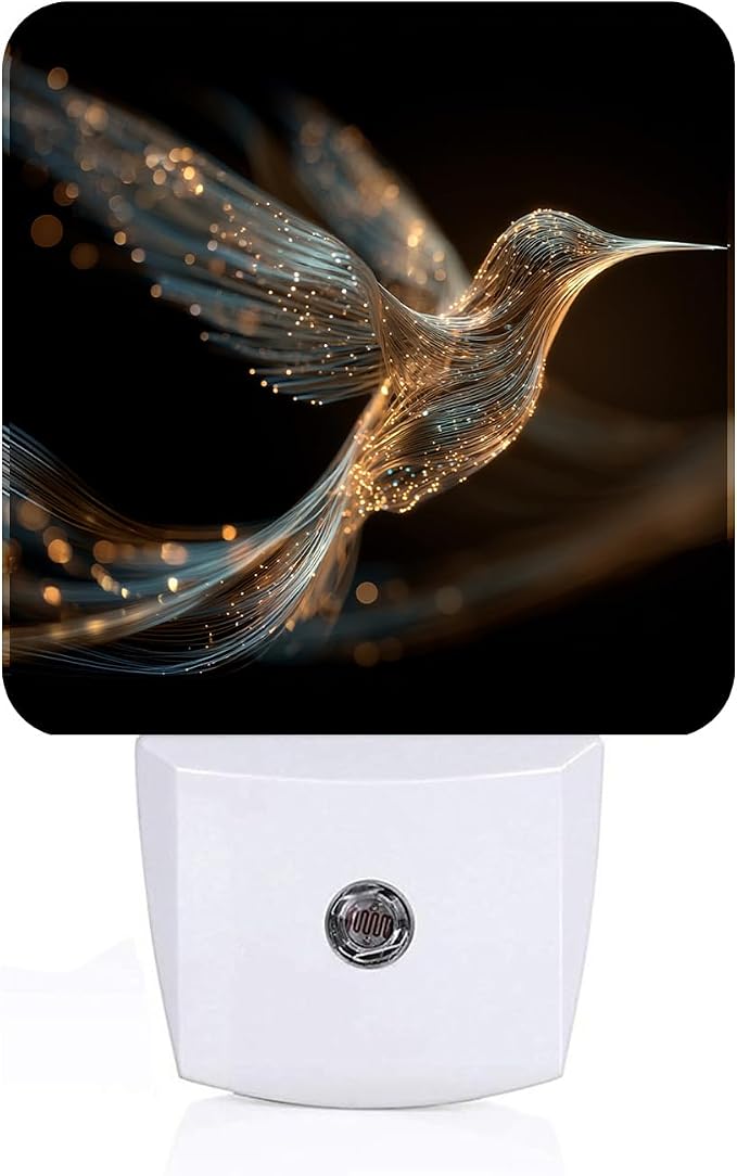 Hummingbird Night Light,Plug-in Night Lights with Dusk-to-Dawn Sensor for Stairway,Hallway,Bedroom Sleep Friendly Ideal for Women/Girls/Boys Gift,0.5w