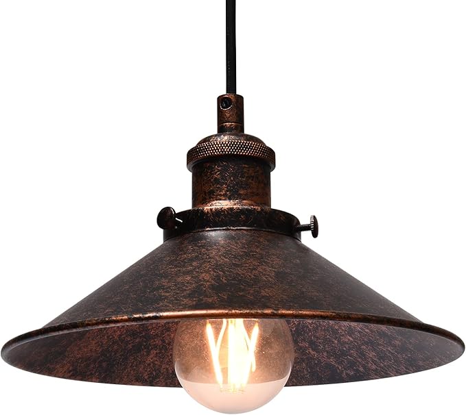 Lingkai Farmhouse Pendant Light Industrial Hanging Light Fixture Vintage Barn Ceiling Lighting for Kitchen Island, Dining Room, Foyer