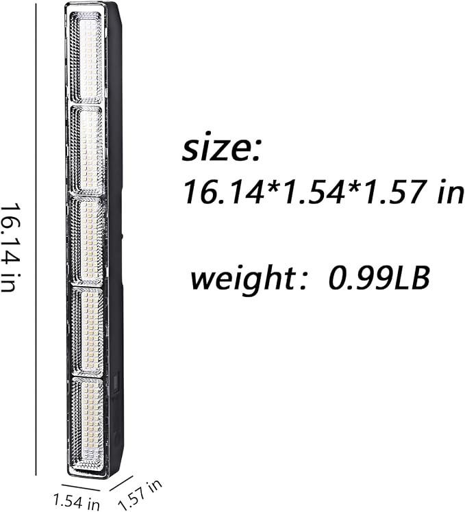 Magnetic Led Light Bar 8000mah 16.14in Super Bright,Reachageable Utility Work Light Tube Use for Car Hood,Truck,Mechanics Repairs,Tent(1 Pack)