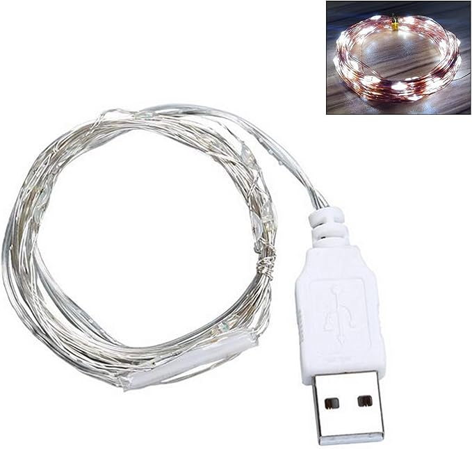 9ft 30 LED USB String Lights - Silver Wire Fairy Lights for Wedding, Party, Christmas & Festival Decorations, Multi-Color