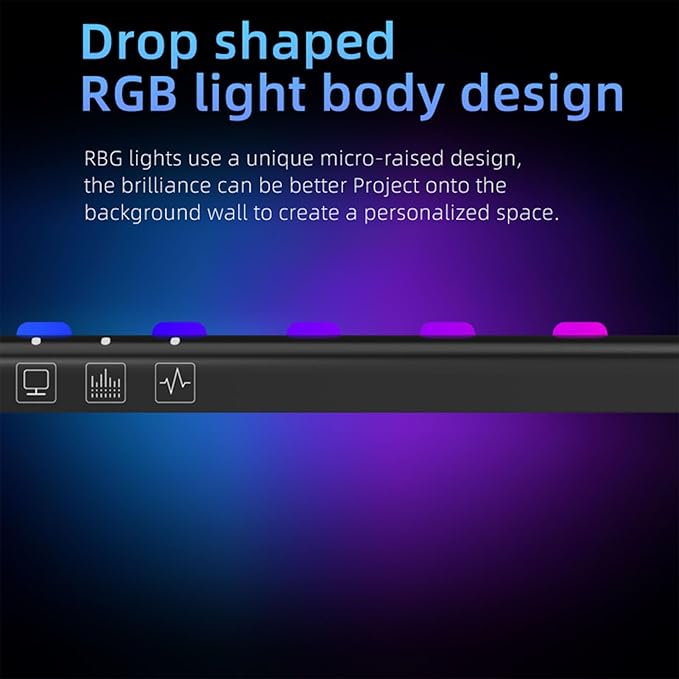 Diyeeni Curved Monitor Light Bar with Touch Control, 3 Color Temperatures (3200k, 4500k, 6900k), Dimmable RGB, Timing Function for Gaming and Office