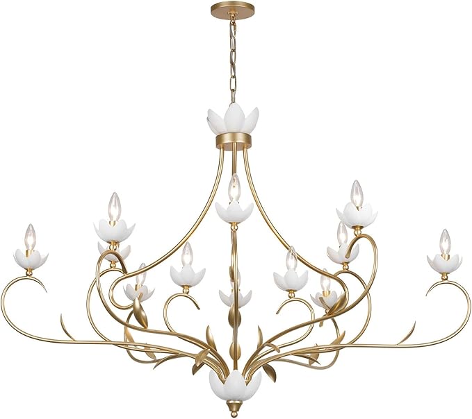Savoy House 1-5186-12-59 Muse Chandelier, 12-Light 720 Total Watts, French Gold and White Cashmere