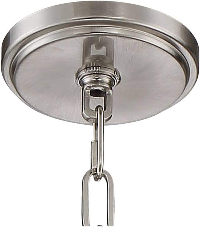 Charleston 16" Wide Satin Nickel 3-Light LED Pendant Light Light Fixture | Chandelier Rustic Farmhouse Seeded Clear Glass for Dining Room House Foyer Entryway Kitchen Bedroom Living