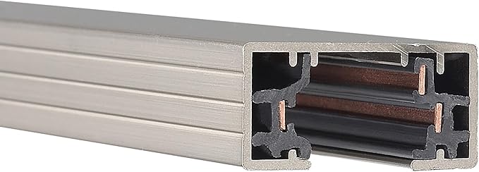 WAC Lighting, H Track 2FT Single Circuit 120V with 2 Endcaps in Brushed Nickel