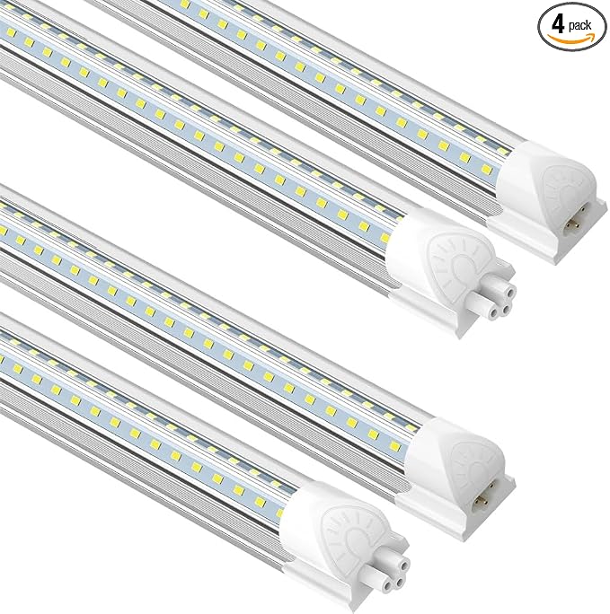 SHOPLED LED Shop Light 3FT, 34W 4760LM 6000K Cool White, V-Shape Linkable | T8 Integrated 3 Foot Tube Lights, LED Cabinet Lights for Workbench, Workshop, Basement, ETL Listed, ETL Listed, 4-Pack