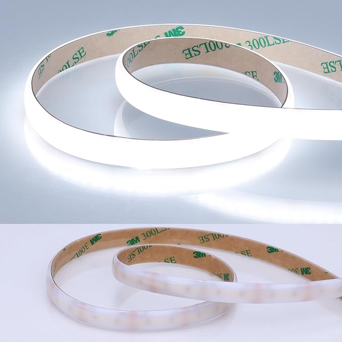 JOYLIT PRO+ 24V LED Strip Diffused 16.4FT 6000K 510LM/FT Bright Waterproof | CE UL, CRI 92+, 280LEDs/m Cool White, 10MM, Dotless, Dimmable, Self-Adhesive, for Kitchen Cabinet,Cove(Lights Only)