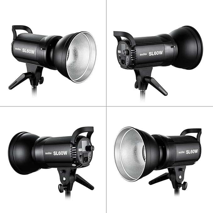 Godox SL-60W SL60W Daylight Led Video Light, 5600K Bright Studio Led Light, CRI95+Qa>90,Wirelessly Adjust Brightness,Bowens Mount LED Continuous Light for Video Recording Wedding Outdoor Photography