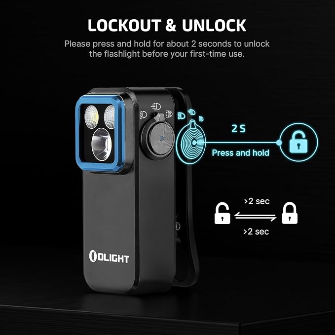 OLIGHT Oclip Pro Rechargeable EDC Clip-on Flashlight, Black | Red Light, 500 Lumens Floodlight, Spotlight, Pocket-Sized, USB-C Charging, Magnetic, for Work, Signaling, Outdoor or Home Use