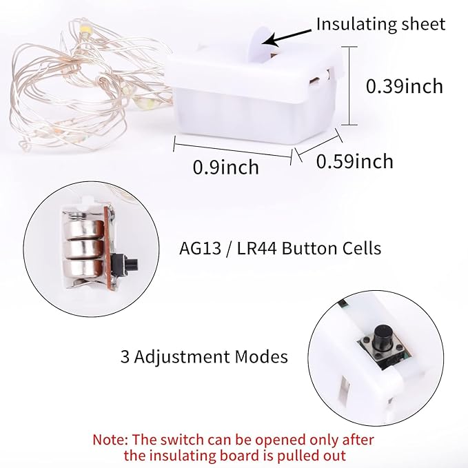 LED Fairy Lights Battery -9 Pack 2M/20 LEDs Mini Fairy Lights with Battery,LED Lighting Battery Operated Decoration for Bottle,Christmas Tree Wedding Balcony Party Decoration