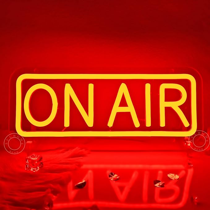 SYLHOME Red On Air Led Neon Light Sign Home Bedroom Man Cave Game Room Bar Pub Studio Club Wall Sign Decor Birthday Christmas Party Sign Gifts 11.81" X 4.72" USB