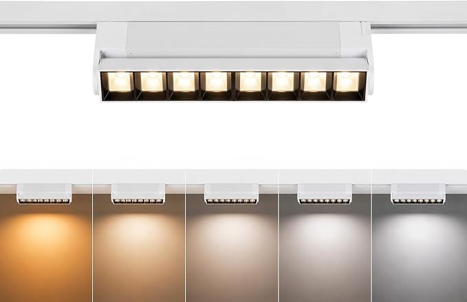 5 Color Linear H Track Lighting Heads Dimmable, White 20W 1 Pack | LED Track Lighting Fixtures Ceiling Grille Light, H Type Track Heads Compatible with H Track Lighting Rails