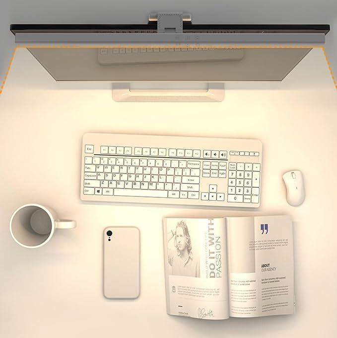 Computer Monitor Lamp, Screen Monitor Light Bar for Eye Caring, Screen Monitor Light Bar with Backlight for Eye Caring, E-Reading LED Task Lamp with Dimming Adjustment, Perfect for Reading and Study