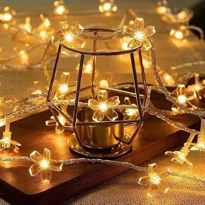 Flower Fairy Light Battery Operated Indoor String Lights 30LED Cherry Blossom Lights Waterproof Decoration for Christmas,Camping,Garden Fence,Birthday,Terrace,Yard,Wedding Party,Bedroom