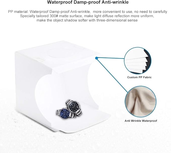 PULUZ Mini Photo Studio Light Box, Portable Folding Photo Shooting Tent with 2 LED Panels and 6 Colors Backdrops,Light Box Photography for Small Size Products