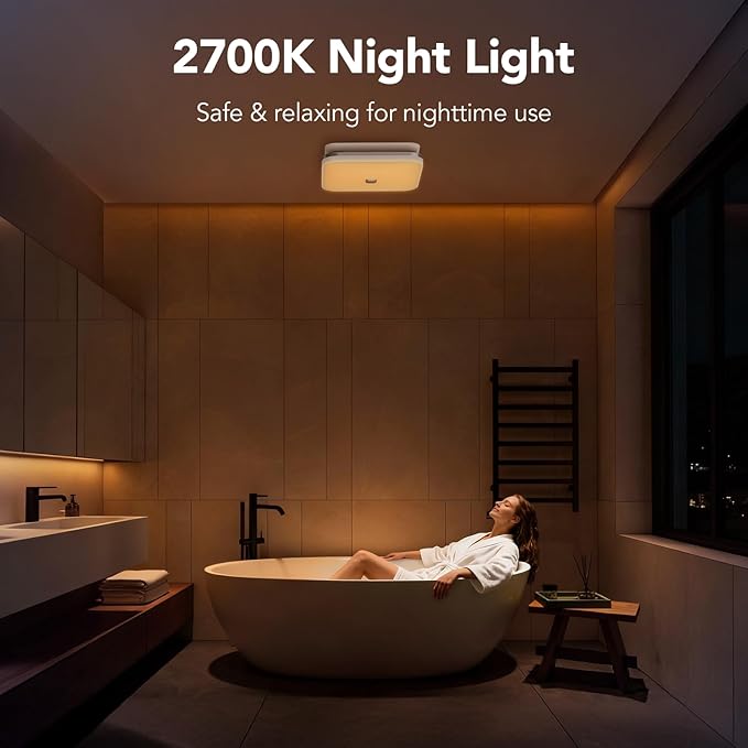 OREiN Matter Smart Bathroom Exhaust Fan with Light, 110 CFM Quiet Bathroom Fan, Tunable White 2700K–6500K & RGB Mood Lighting, Easy Installation, Remote Control, No Speaker, Works with Alexa & Google