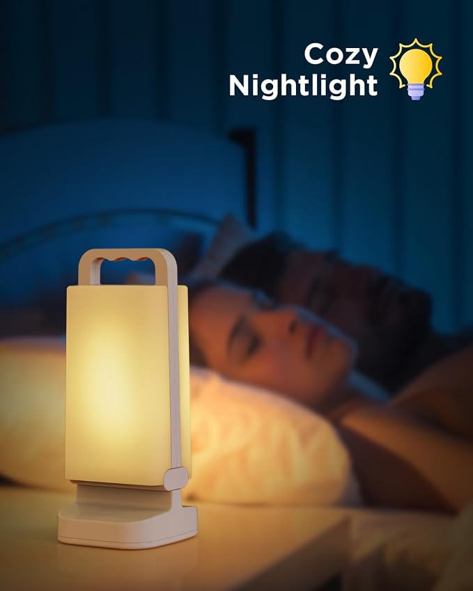 Solar Camping Lantern, Rechargeable Battery Powered Camping Light 6000mAh Up to 80HRS Lasting, Dimmable Night Lamp, Survival gear for Emergency, Power Outages, Outdoor, Indoor