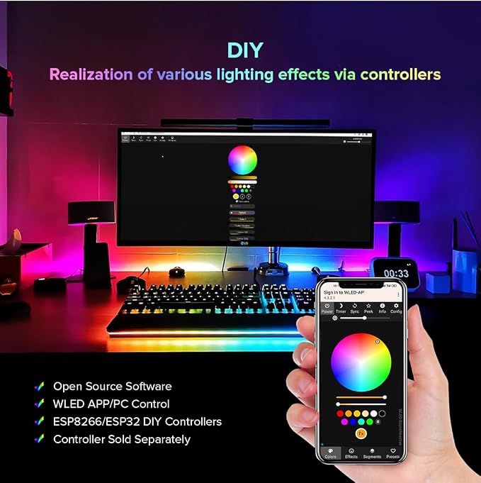 BTF-LIGHTING 3.2FT WS2811 WS2812B IC RGB DC5V 360 Degree Round Reticulate Pattern Chasing Color Neon LED Strip Flexible Nylon Silicone IP67 Waterproof Dream Color Rope Light(No Adapter or Controller)