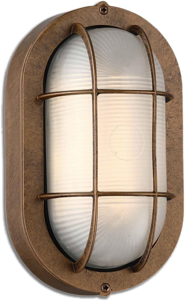 WISBEAM LED Bulkhead Light Bronze, Outdoor LED Wall Light for House, Dimmable, 6W Replace 60W, 450 Lumen 3000K Daylight White 80CRI, Waterproof, ETL Rated