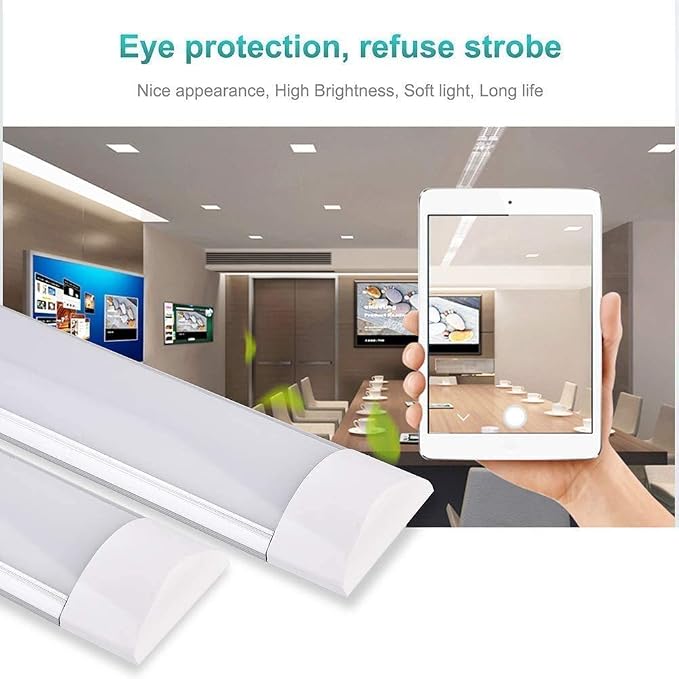 Sararoom 10Pcs 4ft Led Shop Light Fixture 40W LED Tube Light, 4800lm, 4000K Neutral White, 120cm 47.2inch LED Garage Closet Light Ceiling Light for Office Home Basement, No Plug, No Ground Wire