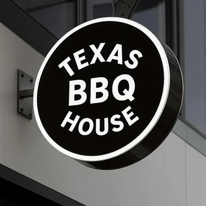 Custom Lightbox Logo Sign for Business, Outdoor Round LED Sign Personalized | for Shop Salons Cafes Bar Restaurant Advertising Light, Double/Single Sided Storefront Wall Decor, Waterproof, Upload Picture