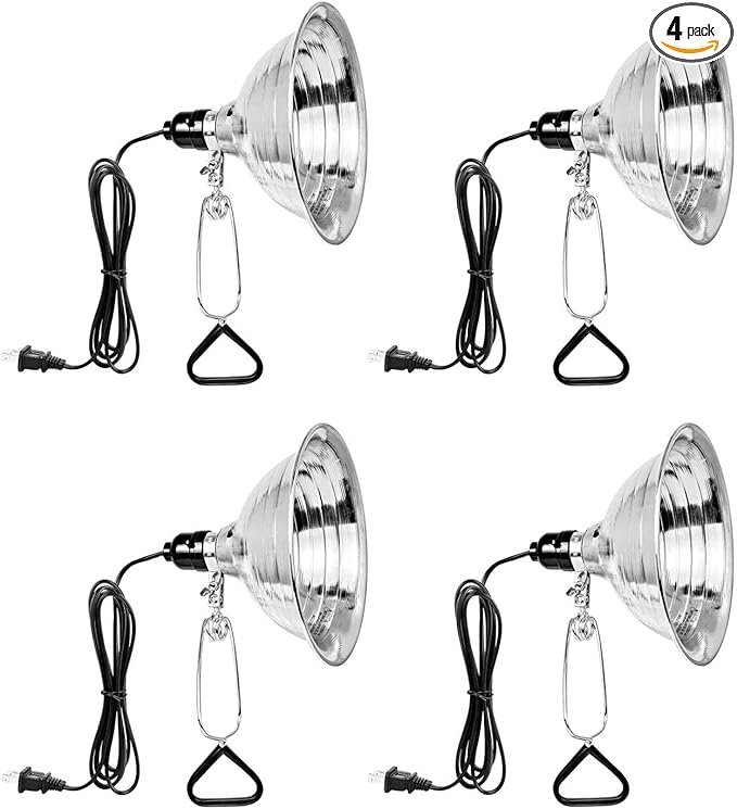 Simple Deluxe Clamp Lamp Light with 8.5 Inch Aluminum Reflector up to 150 Watt E26 (no Bulb Included) 6 Feet 18/2 SPT-2 Cord, 4-Pack