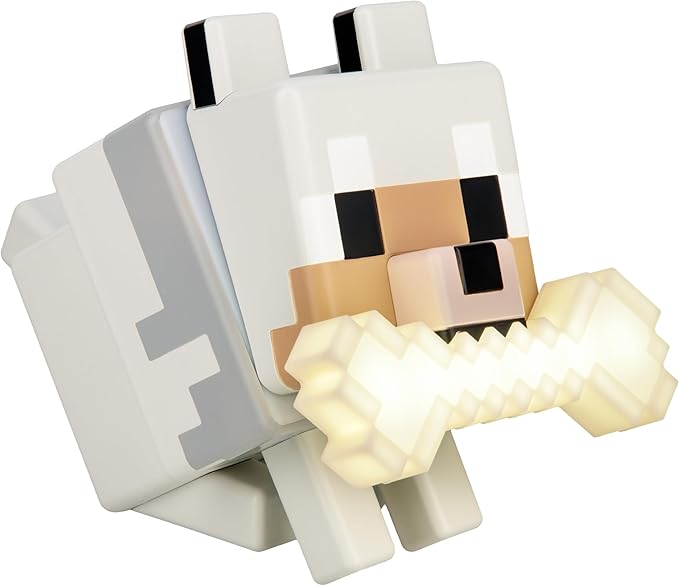 Paladone Minecraft Wolf GloBuddies 3D Color Changing Light – Officially Licensed LED Night Lamp, Tap to Change Color, Battery Powered Gaming Decor | Tap To Change Colours • Soft Ambient Night Glow • Battery Powered Light • Ideal Gaming Room Decor