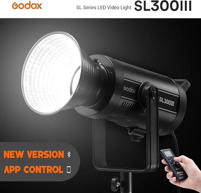 Godox SL300III 330W LED Video Light, 99300Lux 300W Studio Bright Light with 8 FX Effect, CRI 96+ TLCI 97+ Ultra Quiet Bowens Mount LED Photography Light for Wedding/Live Streaming