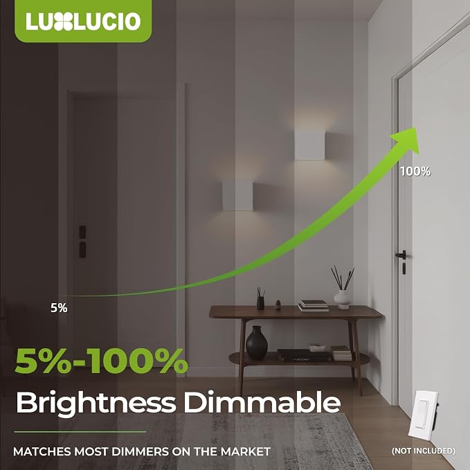Indoor Outdoor Up and Down Wall Sconce, 5%-100% Dimmable 18W, 5 Color Temperature Selectable (2700K-5000K), Modern Lighting for Living Room/Porch, CRI90+, 120V-277V, ETL FCC Certified