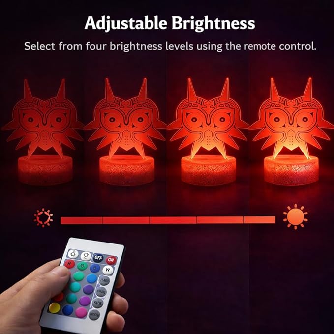 3D Night Light, 16 Color Changing Cartoon USB Desk Lamp, Crest of Hyrule Illusion Lighting with Remote Control for Home Decor Gift for Kids. (2)