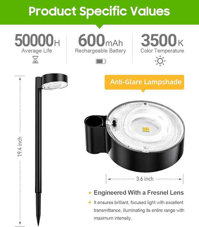 12 Pack Solar Pathway Lights Outdoor, Solar Powered Landscape Path Light with Larger LED Lens, Brighter Up to 12 Hrs Waterproof Outdoor Solar Light for Yard Garden Walkway Driveway Sidewalk