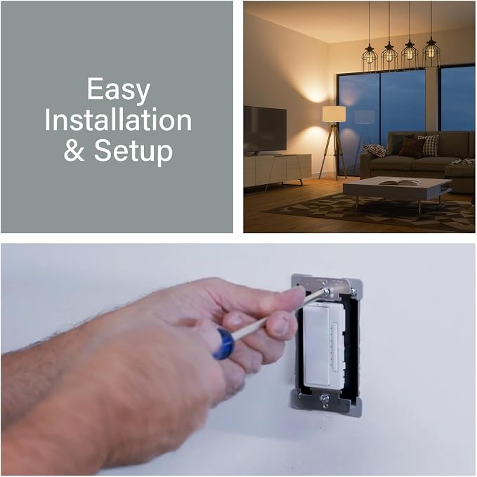 Legrand Radiant Wi-Fi Matter Smart Dimmer Light Switch, White 1 Pack | Effortless Setup, Compatible with Alexa, SmartThings, HomeKit and Google, Matter Smart Hub Required, Set Scenes, Save Energy