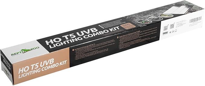 REPTI ZOO T5 HO UVB Lighting Combo Kit, Terrarium Hood Comes with Desert 10.0 UVB T5 Lamp (24W)