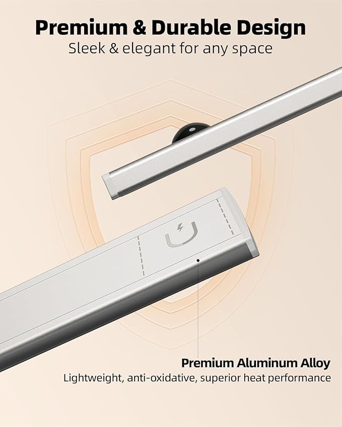 EZVALO Under Cabinet Lighting, 2000mAh Rechargeable Motion Sensor Lights Indoor, LED Dimmable Closet Lights, 3 Color Temps with Battery Indicator, Under Counter Lights for Kitchen, Stair