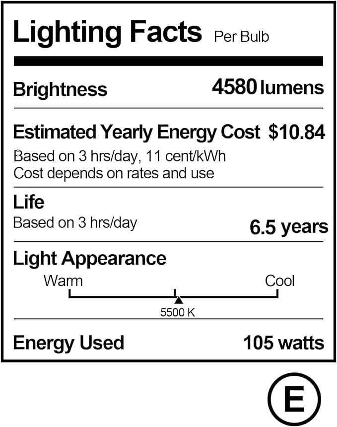 EMART Full Spectrum Light Bulb, 105W CFL Light Bulbs for Photography 1Pack | 5500K E26/E27 Spiral Light Bulbs for Softbox Lighting Kit, Replacement Lamp for Video Studio, Household Use, Portrait Photo
