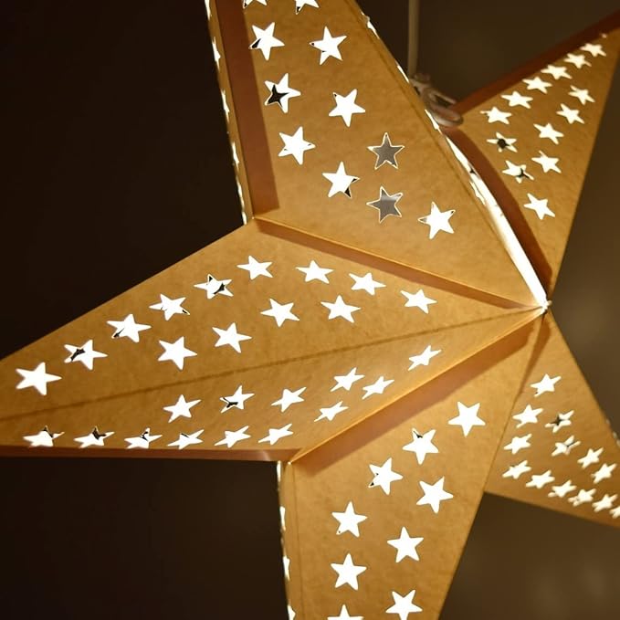 White Serenity Paper Star Lantern with 12 Foot Power Cord Included