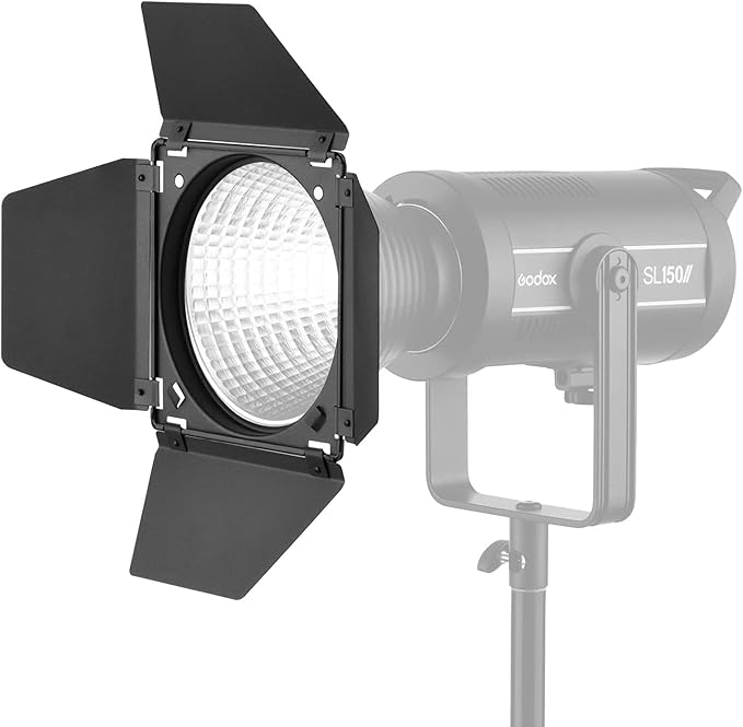 Godox BD-04 Barn Door & Honeycomb Grid &4 Color Gel Filters Compatible for Standard Reflectors Accessories kit