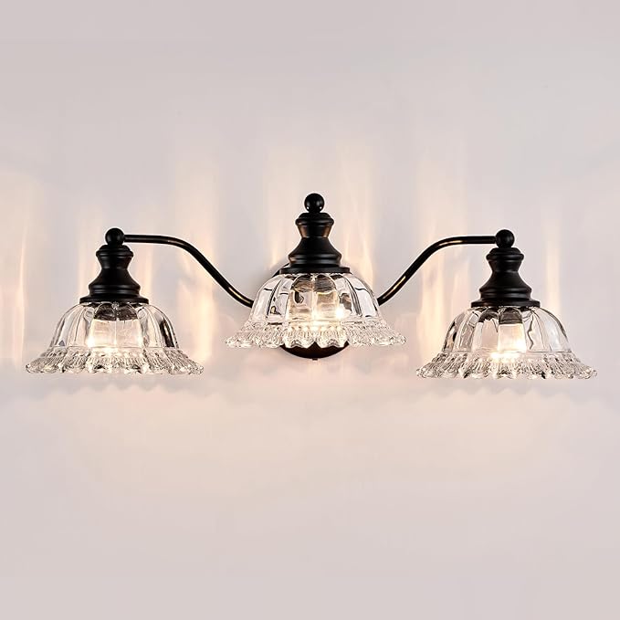 Farmhouse Vanity Lights for Bathroom Light Fixtures Black Vanity Lights 3 Light Bathroom Light Fixtures