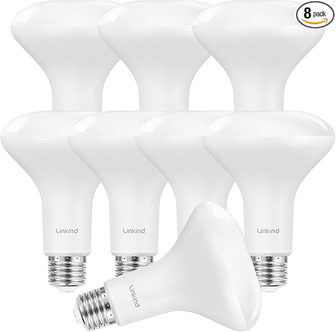 Linkind BR30 LED Flood Light Bulbs Indoor, 65W Equivalent Dimmable LED Recessed Bulbs, 10W 850 Lumens, 5000K Daylight E26 Base, Recessed Can Light Bulb for Bedroom Dining Room Bathroom, 8 Packs