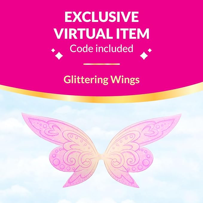 3” Light Fairy Fashion Doll - 1 Figure with 9 Fashion Accessories - Virtual Item Code Included - Series 2 - Ages 5+