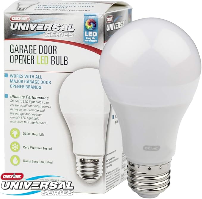Genie Garage Door Opener LED Light Bulb Model GLEDB2-R, White - 4000K, Radio Frequency Friendly