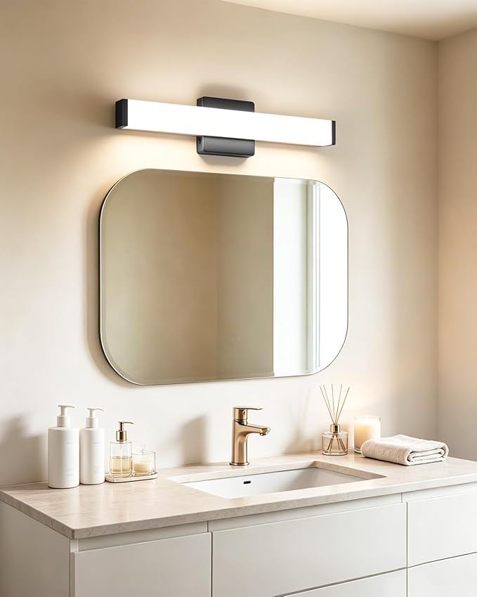 16" LED Bathroom Vanity Light, 10W 5CCT Dimmable, Brushed Black | Wall Bar Light, Rust & Moisture Resistant, Dimmable 2700K-5000K, Energy-saving, moisture-proof, Dresser Bathroom over Mirror