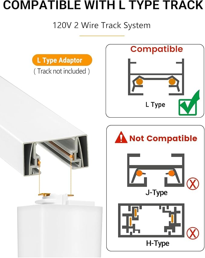L Type Track Lighting Heads 10W, 3-Color Zoomable, 4 Pack, White | Dimmable | 3000K 4000K 5000K Selectable | Beam Angle Adjustable LED Track Light Heads | 1000lm Bright