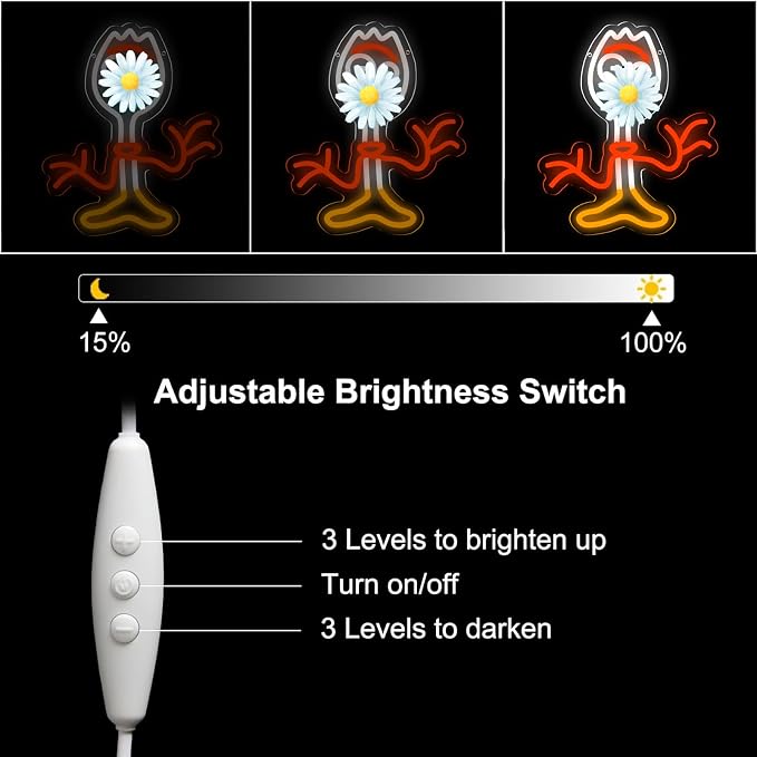 Forky Neon Sign Cute Cartoon LED Light Wall Decor 11 * 13 inch | USB Powered 5V low voltage Dimmable Durable & Safe Material Easy to Hang Versatile Room Decor Energy-Saving & Long Life