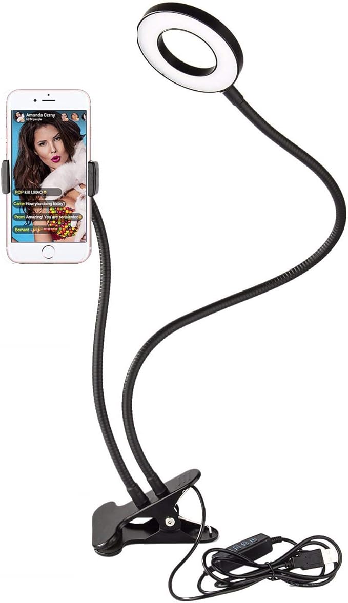 Sokani Selfie Ring Light with Cell Phone Holder and Stand Bracket for YouTube TIK Tok Tiktok Zoom Video Conference Live Stream Makeup Dimmable LED Circle RingLight for iPhone Android Mobile Smartphone
